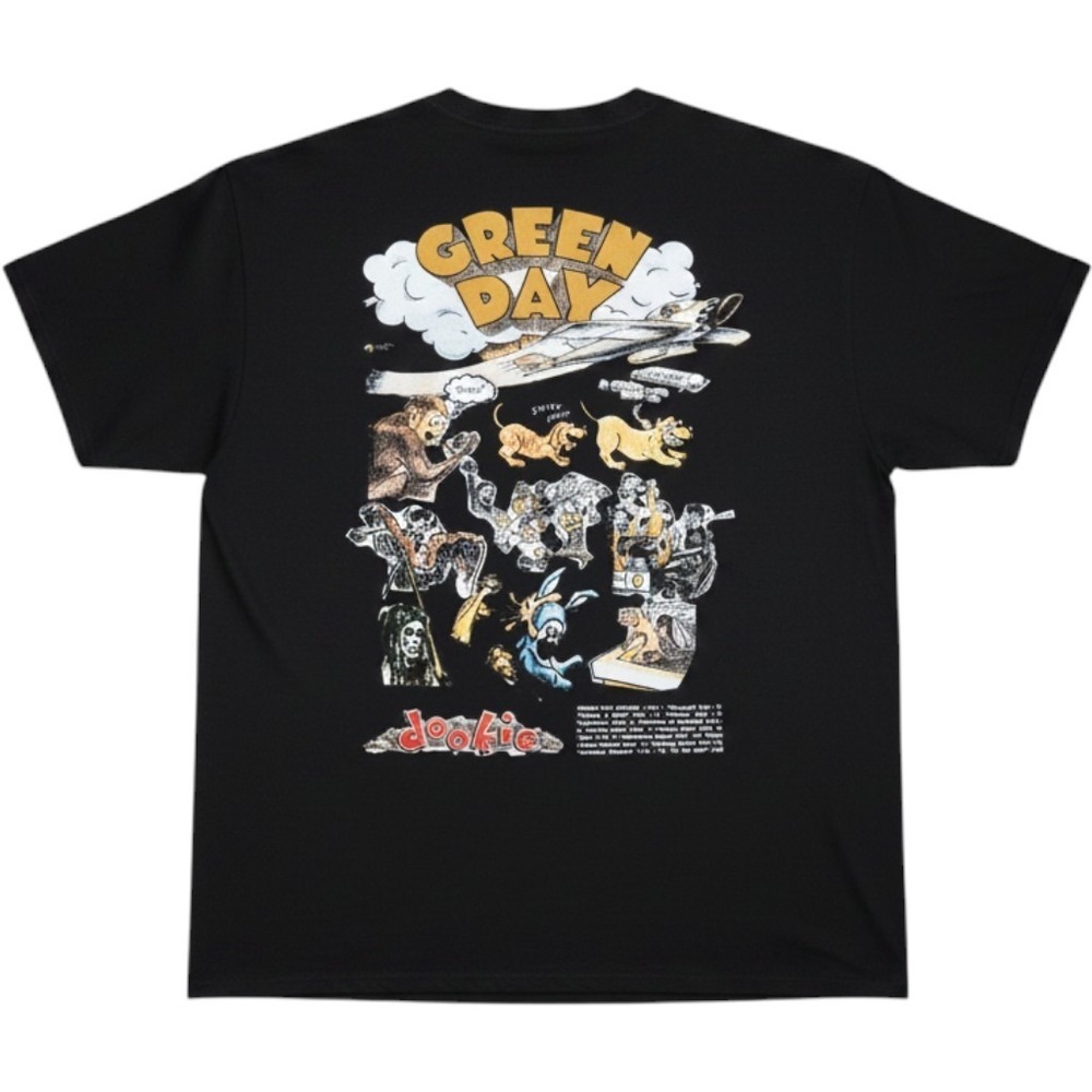Green Day Dookie Album Art Black Graphic T-Shirt Mens XL New With Tags